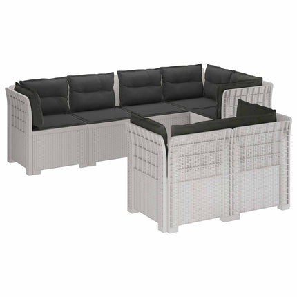 7-sits Soffa med Kuddar Rattanlook PP Vit