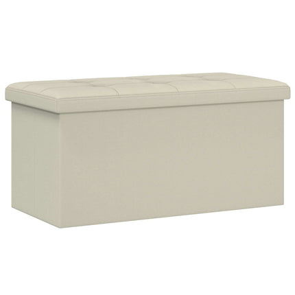Fällbar Förvaringsbänk Vit 180 kg 80 L 77 x 38 x 38 cm Linne
