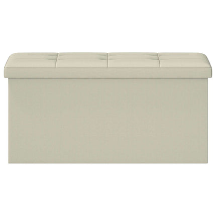 Fällbar Förvaringsbänk Vit 180 kg 80 L 77 x 38 x 38 cm Linne