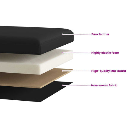 Fällbar Förvaringsbänk Svart 180 kg 80 L 77 x 38 x 38 cm PVC