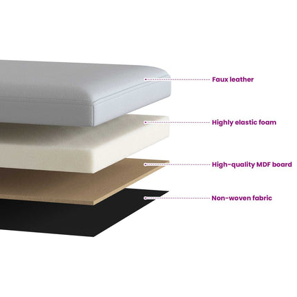 Fällbar Förvaringsbänk Vit 180 kg 80 L 77 x 38 x 38 cm PVC