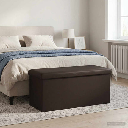 Fällbar Förvaringsbänk Brun 180 kg 80 L 77 x 38 x 38 cm PVC