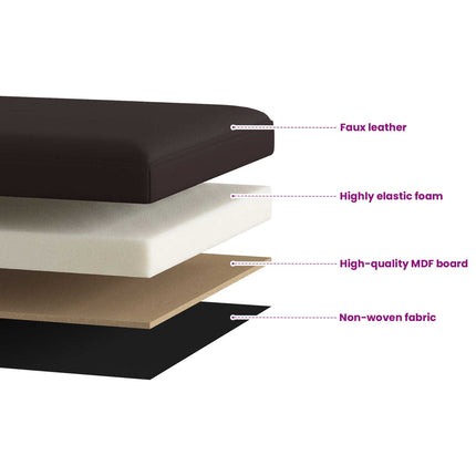 Fällbar Förvaringsbänk Brun 180 kg 80 L 77 x 38 x 38 cm PVC