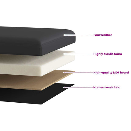 Fällbar Förvaringsbänk Grå 180 kg 80 L 77 x 38 x 38 cm PVC