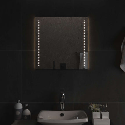 LED Badrumsspegel med spegel Transparent 50 x 50 cm härdat glas