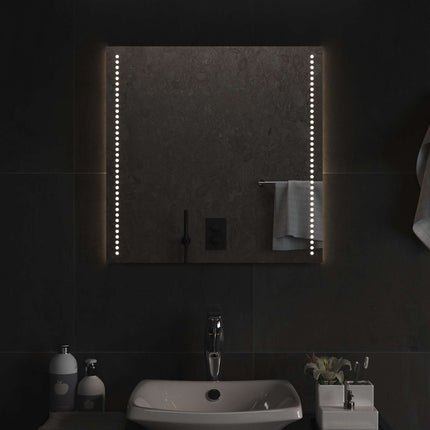 LED Badrumsspegel med spegel Transparent 60 x 60 cm härdat glas