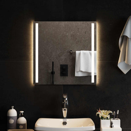 LED Badrumsspegel med spegel Transparent 50 x 50 cm härdat glas