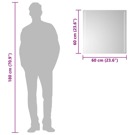 LED Badrumsspegel med spegel Transparent 60 x 60 cm härdat glas
