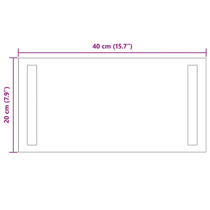 LED Badrumsspegel med spegel Transparent 40 x 20 cm härdat glas