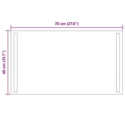 LED Badrumsspegel med spegel Transparent 70 x 40 cm härdat glas