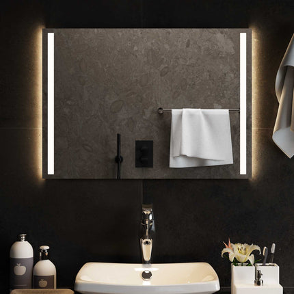 LED Badrumsspegel med spegel Transparent 70 x 50 cm härdat glas