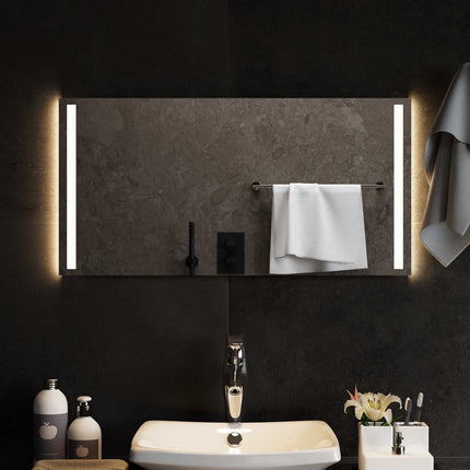 LED Badrumsspegel med spegel Transparent 80 x 40 cm härdat glas