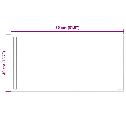 LED Badrumsspegel med spegel Transparent 80 x 40 cm härdat glas