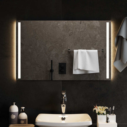 LED Badrumsspegel med spegel Transparent 80 x 50 cm härdat glas