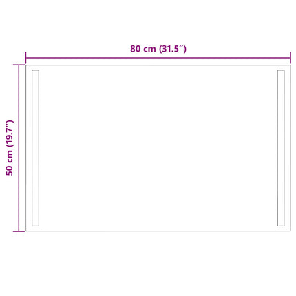 LED Badrumsspegel med spegel Transparent 80 x 50 cm härdat glas