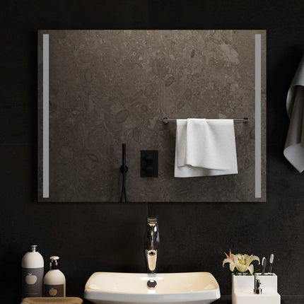 LED Badrumsspegel med spegel Transparent 80 x 60 cm härdat glas