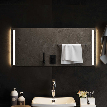 LED Badrumsspegel med spegel Transparent 90 x 40 cm härdat glas