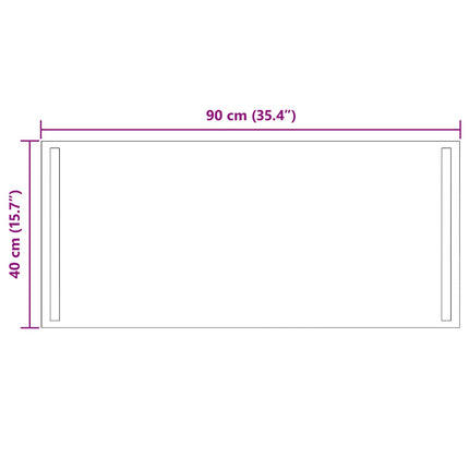LED Badrumsspegel med spegel Transparent 90 x 40 cm härdat glas