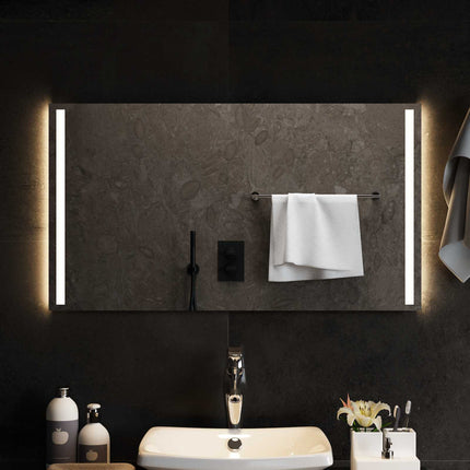 LED Badrumsspegel med spegel Transparent 90 x 50 cm härdat glas