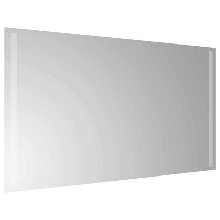 LED Badrumsspegel med spegel Transparent 90 x 50 cm härdat glas
