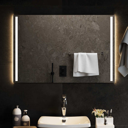 LED Badrumsspegel med spegel Transparent 90 x 60 cm härdat glas