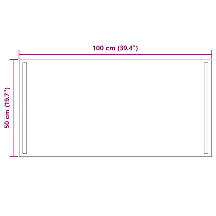 LED Badrumsspegel Transparent 100 x 50 cm härdat glas