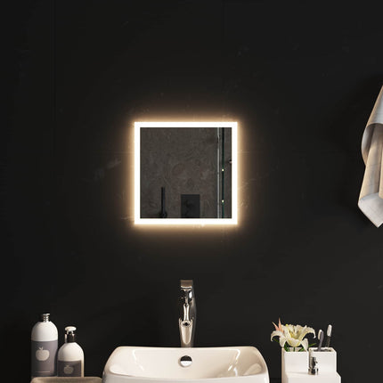 LED Badrumsspegel med spegel Transparent 30 x 30 cm härdat glas