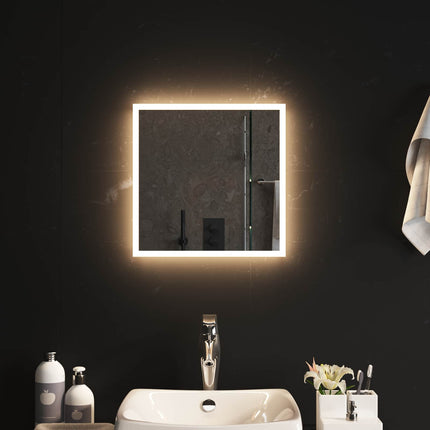 LED Badrumsspegel med spegel Transparent 40 x 40 cm härdat glas