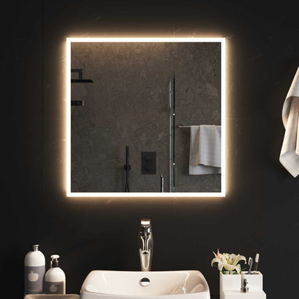 LED Badrumsspegel med spegel Transparent 60 x 60 cm härdat glas