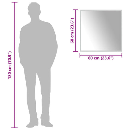 LED Badrumsspegel med spegel Transparent 60 x 60 cm härdat glas
