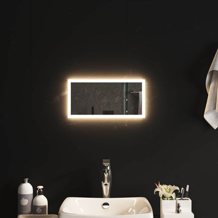 LED Badrumsspegel med spegel Transparent 40 x 20 cm härdat glas