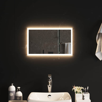LED Badrumsspegel med spegel Transparent 50 x 30 cm härdat glas