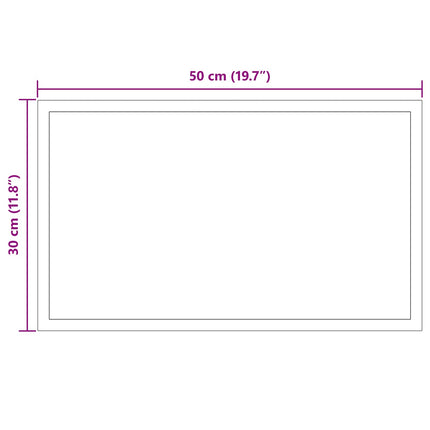 LED Badrumsspegel med spegel Transparent 50 x 30 cm härdat glas