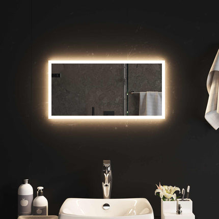 LED Badrumsspegel med spegel Transparent 60 x 30 cm härdat glas