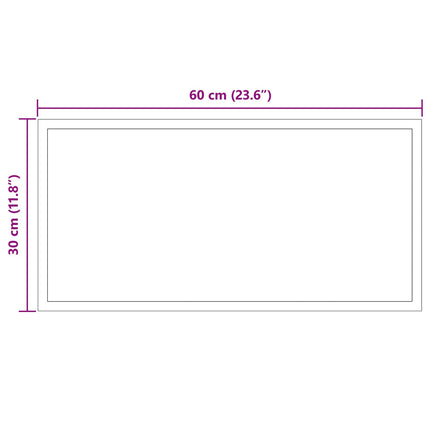 LED Badrumsspegel med spegel Transparent 60 x 30 cm härdat glas