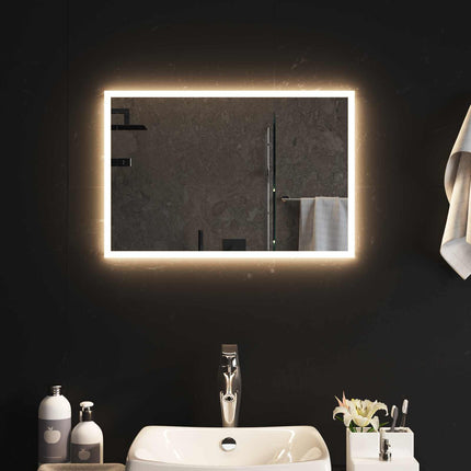 LED Badrumsspegel med spegel Transparent 60 x 40 cm härdat glas