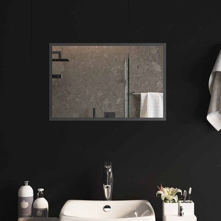LED Badrumsspegel med spegel Transparent 60 x 40 cm härdat glas