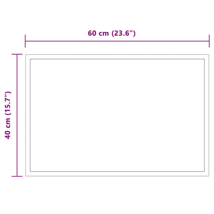 LED Badrumsspegel med spegel Transparent 60 x 40 cm härdat glas