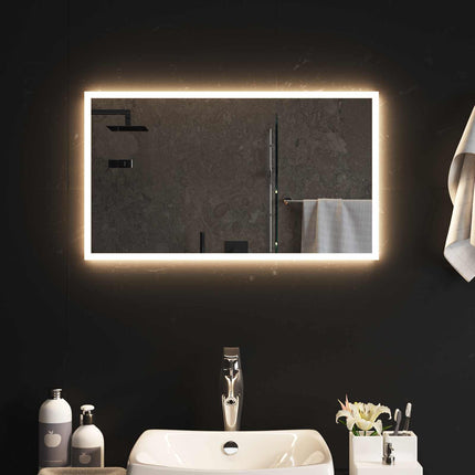 LED Badrumsspegel med spegel Transparent 70 x 40 cm härdat glas