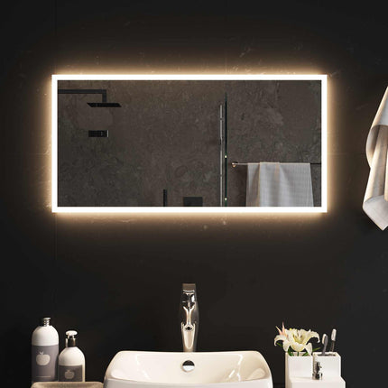 LED Badrumsspegel med spegel Transparent 80 x 40 cm härdat glas