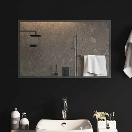 LED Badrumsspegel med spegel Transparent 80 x 50 cm härdat glas