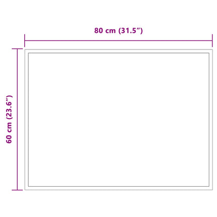 LED Badrumsspegel med spegel Transparent 80 x 60 cm härdat glas