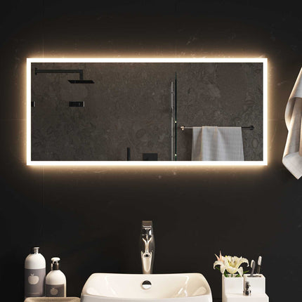 LED Badrumsspegel med spegel Transparent 90 x 40 cm härdat glas