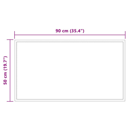 LED Badrumsspegel med spegel Transparent 90 x 50 cm härdat glas