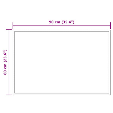 LED Badrumsspegel med spegel Transparent 90 x 60 cm härdat glas