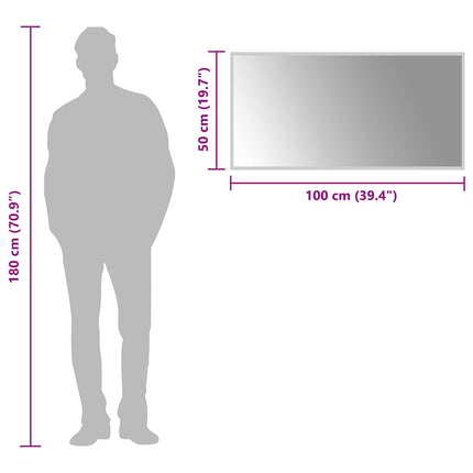 LED Badrumsspegel Transparent 100 x 50 cm härdat glas