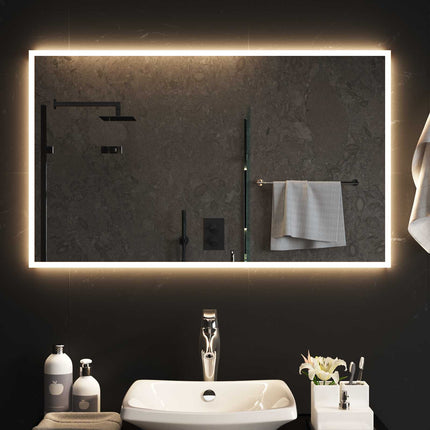 LED Badrumsspegel Transparent 100 x 60 cm härdat glas