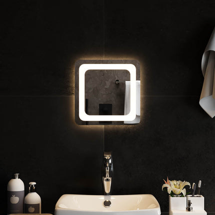 LED Badrumsspegel med spegel Transparent 30 x 30 cm härdat glas