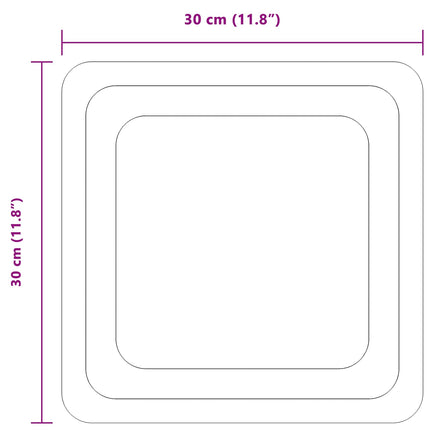 LED Badrumsspegel med spegel Transparent 30 x 30 cm härdat glas