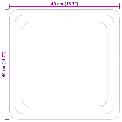 LED Badrumsspegel med spegel Transparent 40 x 40 cm härdat glas